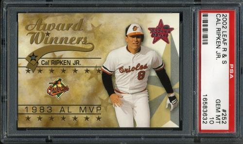 2002 Leaf Rookies and Stars #252 Cal Ripken 83 MVP PSA 10 #16583632
