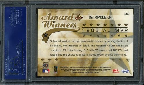 2002 Leaf Rookies and Stars #252 Cal Ripken 83 MVP PSA 10 #16583632 - Back