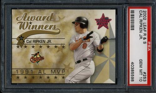 2002 Leaf Rookies and Stars #253 Cal Ripken 91 MVP PSA 10 #40385598