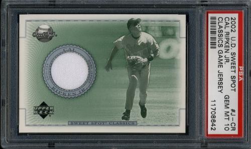 2002 Sweet Spot Classics Game Jersey #JCR Cal Ripken DP PSA 10 #11708642