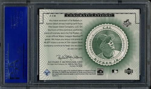 2002 Sweet Spot Classics Game Jersey #JCR Cal Ripken DP PSA 10 #11708642 - Back