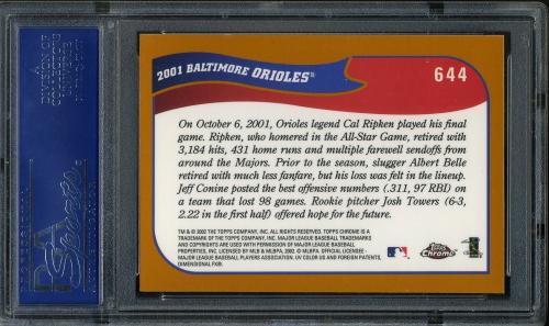 2002 Topps Chrome #644 Baltimore Orioles PSA 9 #15853110 - Back
