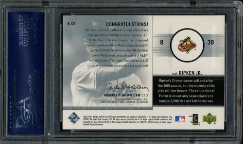 2002 Upper Deck Game Base #BCR Cal Ripken PSA 10 #21366956 - Back