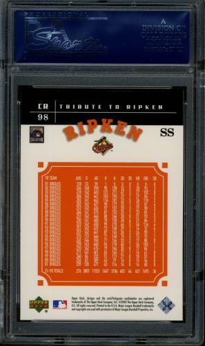 2002 Upper Deck Prospect Premieres #98 Cal Ripken TRIB PSA 10 #20603911 - Back