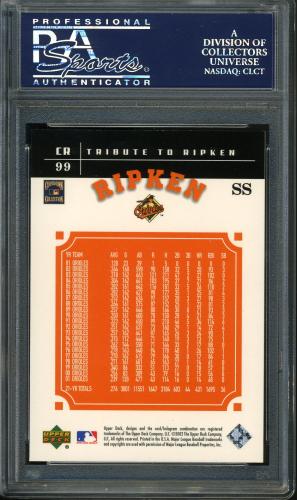 2002 Upper Deck Prospect Premieres #99 Cal Ripken TRIB PSA 10 #90325974 - Back