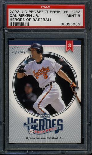 2002 Upper Deck Prospect Premieres Heroes of Baseball #HCR2 Cal Ripken PSA 9 #90325985