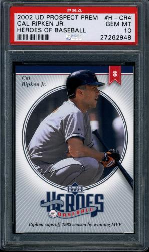 2002 Upper Deck Prospect Premieres Heroes of Baseball #HCR4 Cal Ripken PSA 10 #27262948