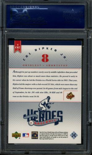 2002 Upper Deck Prospect Premieres Heroes of Baseball #HCR7 Cal Ripken PSA 10 #20603914 - Back