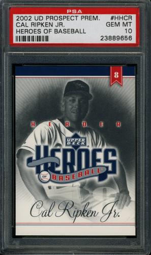 2002 Upper Deck Prospect Premieres Heroes of Baseball #HCR Cal Ripken HDR PSA 10 #23889656