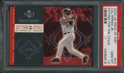 2002 UD Piece of History Hitting for the Cycle #H3 Cal Ripken PSA 10 #43062618