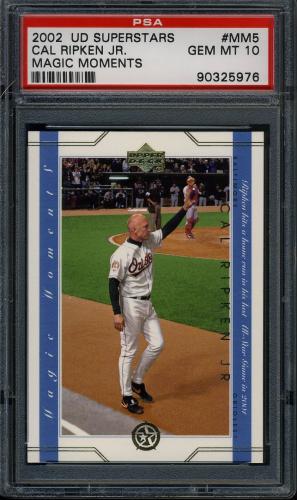 2002 UD SuperStars Magic Moments #MM5 Cal Ripken PSA 10 #90325976