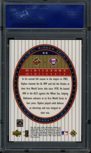 2002 Upper Deck World Series Heroes #55 Cal Ripken PSA 10 #14721369 - Back