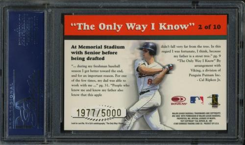 1997 Donruss Ripken The Only Way I Know #02 Cal Ripken PSA 10 #20708340 - Back