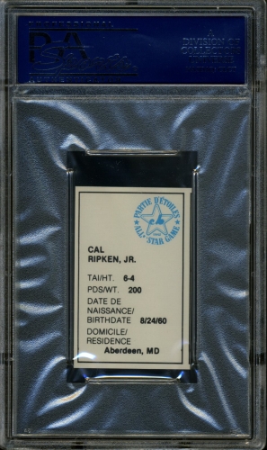 1982 All-Star Game Program Inserts #126 Cal Ripken Jr. PSA 10 #20692720 - Back