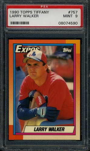 1990 Topps Tiffany #757 Larry Walker PSA 9 #08074590