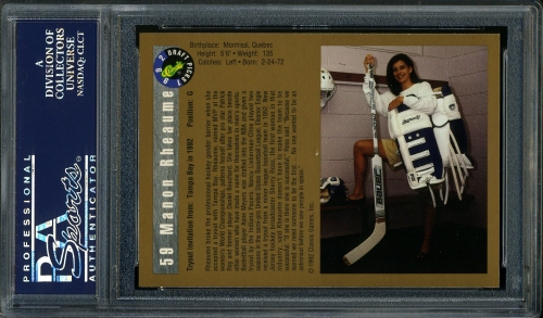 1992 Classic #59 Manon Rheaume PSA 10 #23938199 - Back