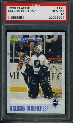 1993 Classic #149 Manon Rheaume PSA 10 #23938204