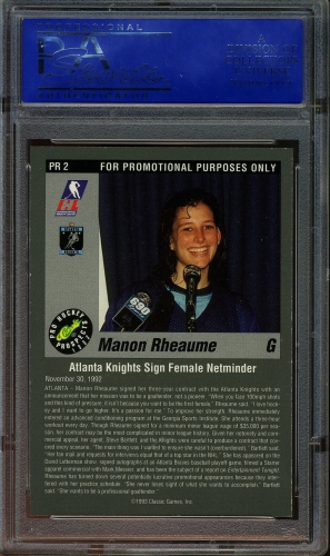 1993 Classic Pro Prospects Prototypes #PR2 Manon Rheaume PSA 10 #81476874 - Back