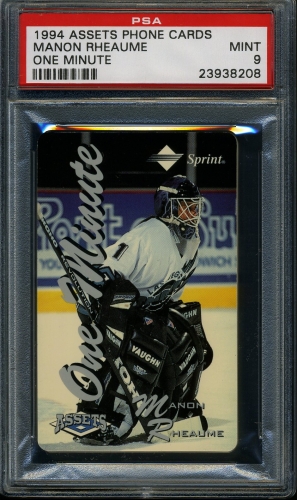 1994-95 Assets Phone Cards One Minute #18 Manon Rheaume PSA 9 #23938208