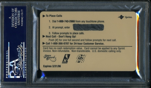 1994-95 Assets Phone Cards One Minute #18 Manon Rheaume PSA 9 #23938208 - Back