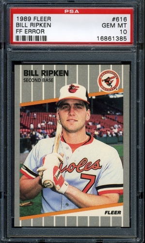 1989 Fleer #616A Bill Ripken Rick Face PSA 10 #16861385
