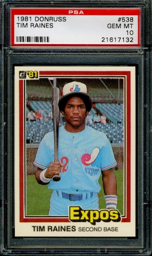 1981 Donruss #538 Tim Raines PSA 10 #21617132
