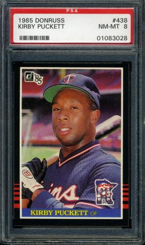 1985 Donruss #438 Kirby Puckett PSA 8 #01083028