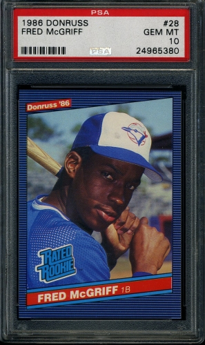 1986 Donruss #028 Fred McGriff PSA 10 #24965380