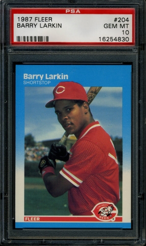 1987 Fleer #204 Barry Larkin PSA 10 #16254830