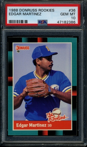 1988 Donruss Rookies #036 Edgar Martinez PSA 10 #47182386