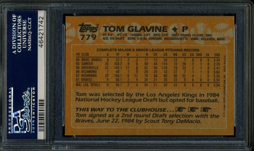 1988 Topps #779 Tom Glavine PSA 10 #46421742 - Back