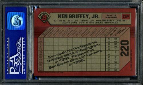 1989 Bowman #220 Ken Griffey, Jr. PSA 9 #01083024 - Back