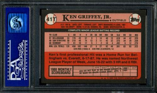 1989 Topps Traded #41T Ken Griffey, Jr. PSA 9 #01083042 - Back
