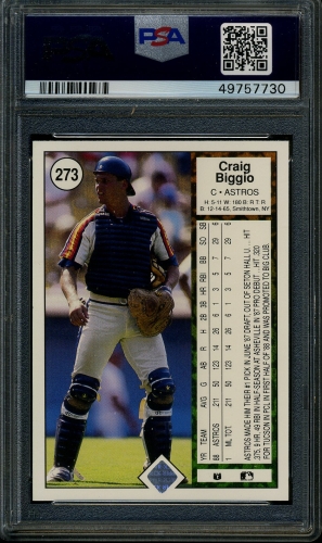 1989 Upper Deck #273 Craig Biggio PSA 10 #49757730 - Back