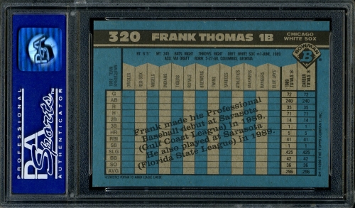 1990 Bowman #320 Frank Thomas PSA 10 #01083026 - Back