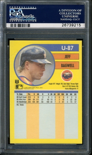 1991 Fleer Update #087 Jeff Bagwell PSA 10 #26739215 - Back