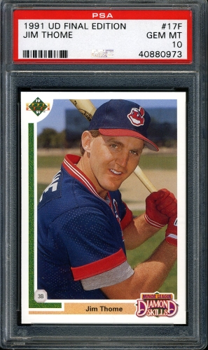 1991 Upper Deck Final Edition #017F Jim Thome PSA 10 #40880973