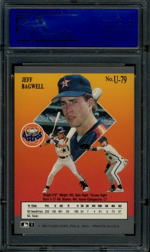1991 Ultra Update #U-079 Jeff Bagwell PSA 10 #31244476 - Back