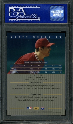 1995 Bowman's Best #087 Scott Rolen PSA 10 #02290992 - Back