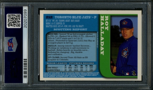 1997 Bowman Chrome #212 Roy Halladay PSA 10 #20207099 - Back