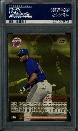 1997 Ultra #518 David Ortiz PSA 10 #27137972 - Back