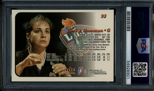 2000 Skybox Dominion WNBA #093 Becky Hammon PSA 10 #54926901 - Back