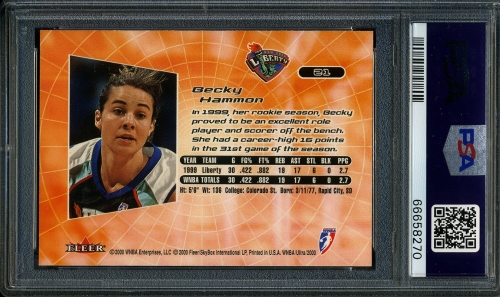 2000 Ultra WNBA #021 Becky Hammon PSA 10 #66658270 - Back