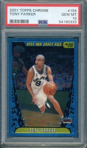 2001 Topps Chrome #155 Tony Parker PSA 10 #54190333