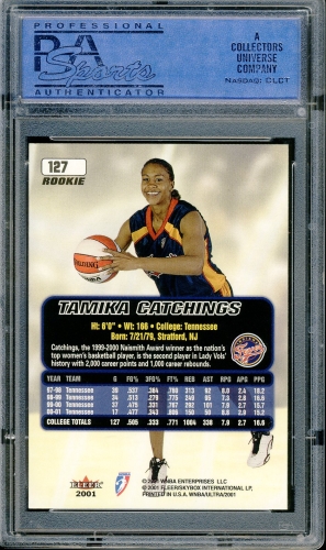 2001 Ultra WNBA #127 Tamika Catchings PSA 10 #11409775 - Back