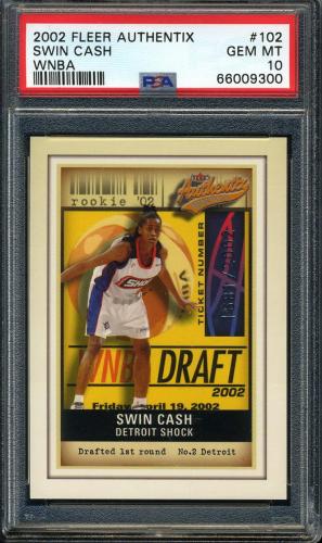 2002 Fleer Authentix #102 Swin Cash PSA 10 #66009300