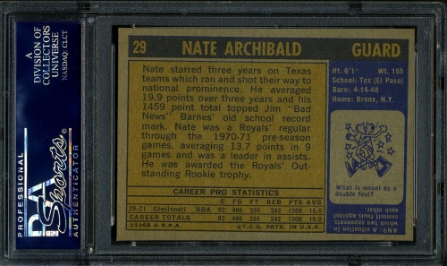 1971 Topps #029 Nate Archibald PSA 9 #31849473 - Back