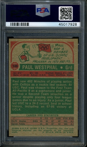 1973 Topps #126 Paul Westphal PSA 9 #45017928 - Back