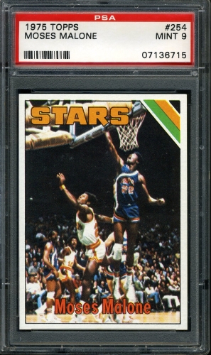 1975 Topps #254 Moses Malone PSA 9 #07136715