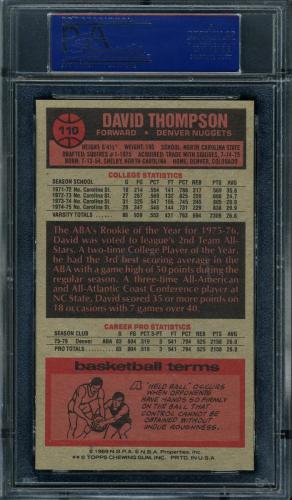 1976 Topps #110 David Thompson PSA 9 #81901061 - Back